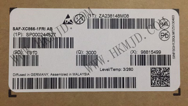 Sale Infineon SAF-XC866-1FRI AB 8-bit Microcontroller -MCU 3.3V 26.67MHz Flash