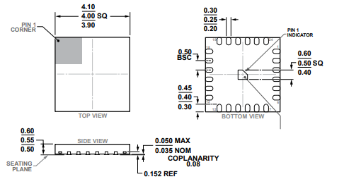 (ADI) AD7389-4BCPZ 16-bit analog-to-digital converter SAR quad 24-LFCSP