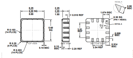 (ADI) Sensor ADXL356BEZ/ADXL357BEZ 3-axis MEMS Accelerometer 1Hz to 1kHz 14-CLCC