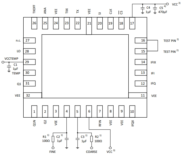 Recycled, supply BGT24ATR11 (Infineon) a silicon germanium MMIC for signal generation and reception