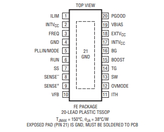 LINEAR LTC3769EFE 60V, low IQ, synchronous boost converter controller