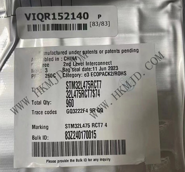 Original Sale ST Microcontroller STM32L475RCT7 Ultra Low Power 80 Mhz Arm Cortex-M4 MCU with FPU