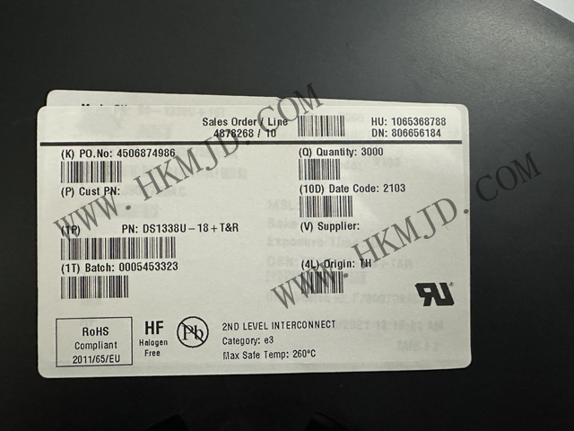 Real Time Clock IC (DS1338U-18) Low Power, Fully Binary Coded Decimal (BCD) Clock/Calendar