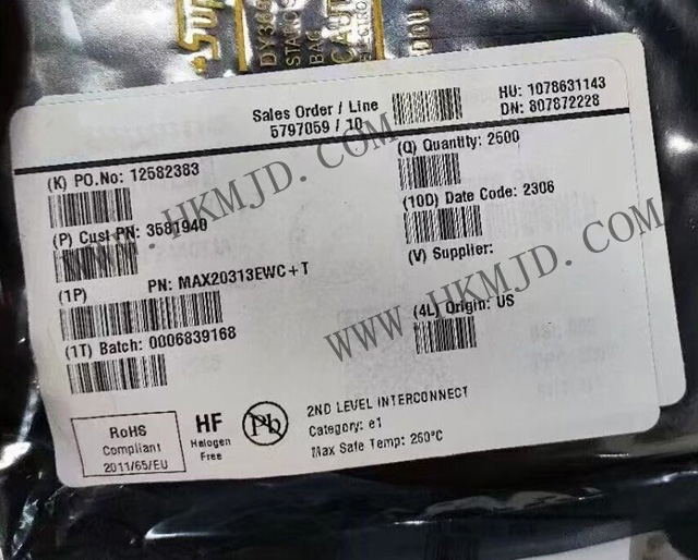 Supply ADI Products MAX20313EWC Adjustable Current Limit Switch, Up to 6A Current, Low On-resistance