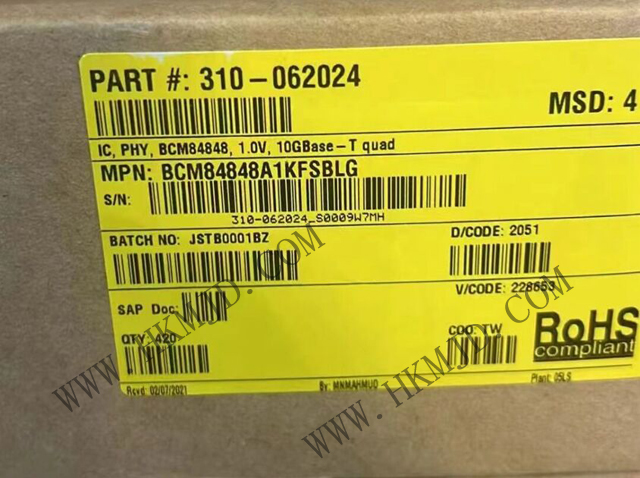 New and Original BCM84848A1KFSBLG Quad-Port 10GBASE-T Ethernet Transceiver