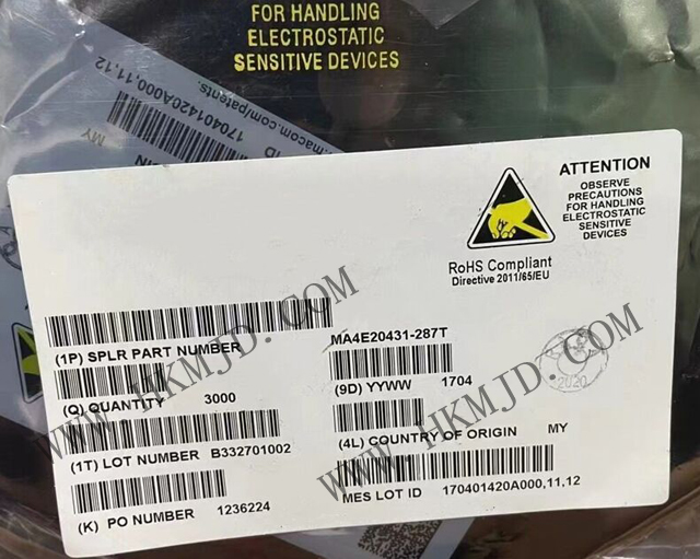 Stock Sale Diodes MA4E20431-287T Surface Mount Low Barrier Schottky Diodes