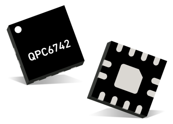 The QPC6742SR is a 75Ω silicon insulator (SOI) single-pole four-throw (SP4T) switch