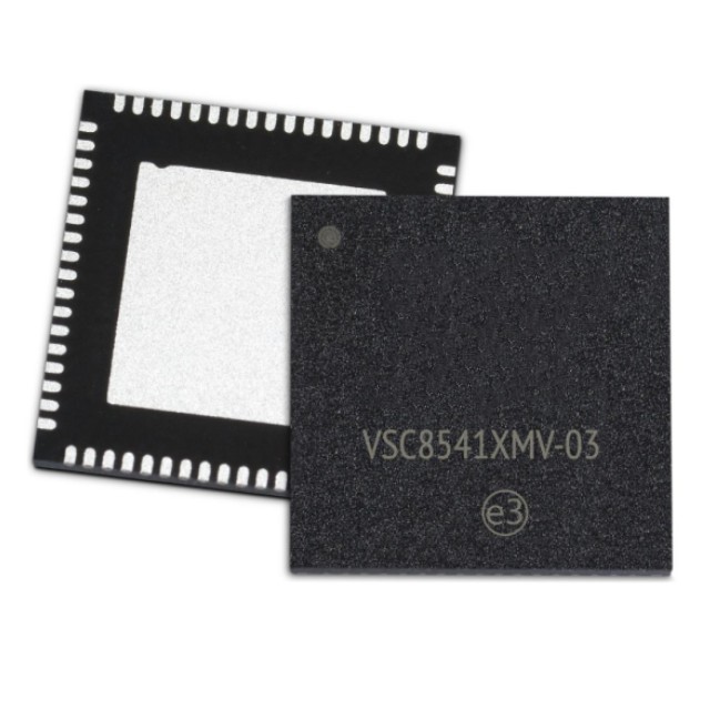 Microchip Ethernet Transceiver VSC8541XMV-03 in Small 8mmx8mm Single Row QFN Package