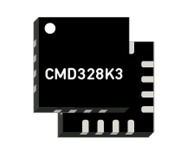 The CMD328K3 is a low noise amplifier, 6GHz to 18 GHz, 16QFN