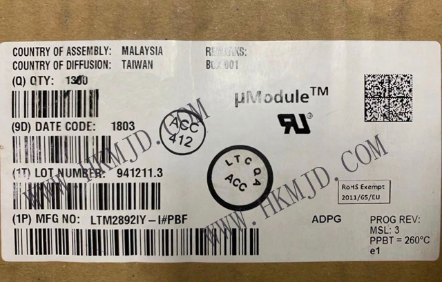(ADI) LTM2892IY-I High Performance I2C μModule Isolator Applications Available