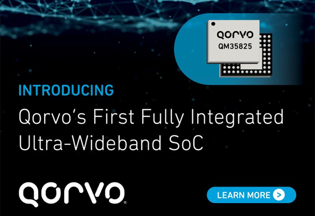 Qorvo introduces its first fully integrated, low-power ultra-wideband (UWB) SoC, the QM35825