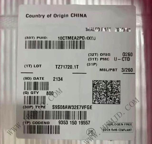 [Supply] S9S08AW32E7VFGE (NXP) 40MHz, 8-Bit S08 Core Microcontroller IC