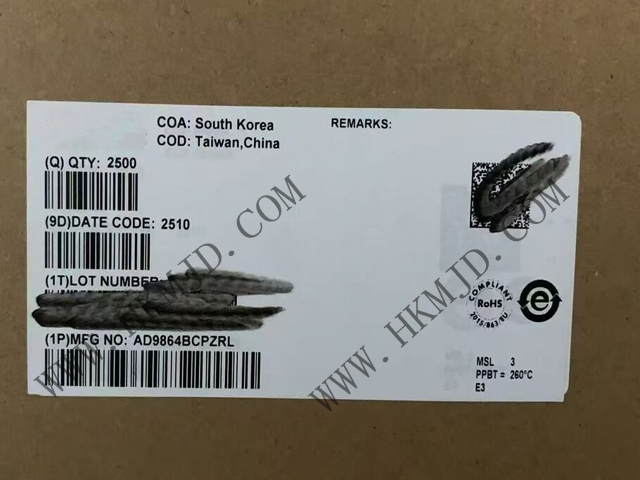 [Supply] AD9864BCPZRL (ADI) IF Receivers——Low Power IF Digitizing Subsystem