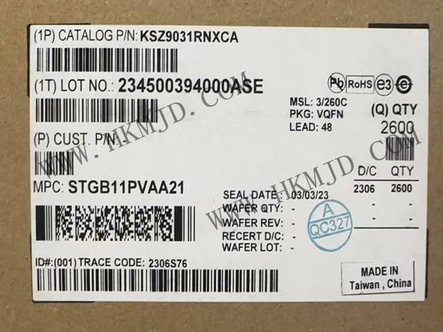 (Microchip) Ethernet Chip KSZ9031RNXCA Gigabit Ethernet Physical Layer Transceiver