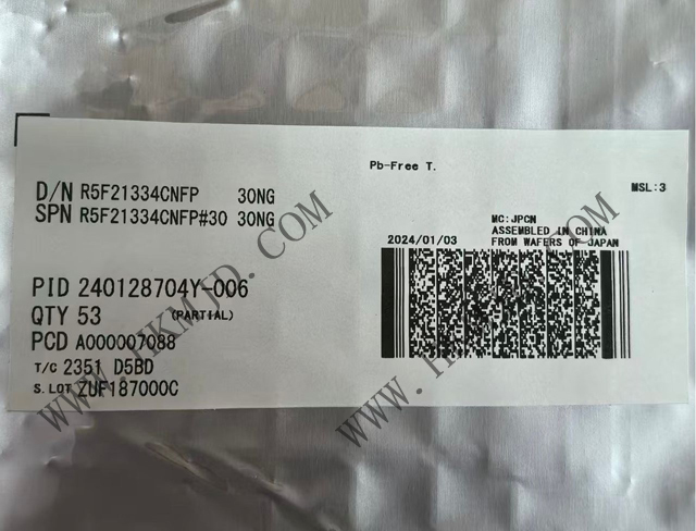 Renesas Electronics [MCU Chip] R5F21334CNFP 16-bit Microcontroller with R8C CPU Core
