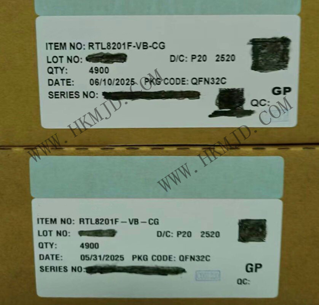 Realtek Ethernet Chip RTL8201F-VB-CG Single-Port 10/100 Mbps Ethernet Physical Layer Transceiver