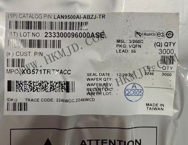 In stock: Microchip LAN9500AI-ABZJ USB 2.0 to 10/100 Ethernet controller