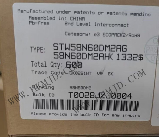 Power Transistor_STW58N60DM2AG_Automotive- Grade N-Channel MDmesh DM2 Power MOSFET