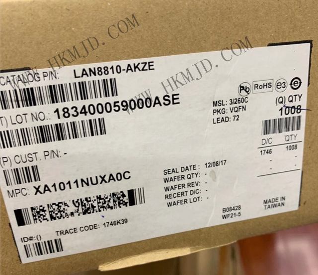 [Microchip] LAN8810-AKZE GMII 10/100/1000Mbps Ethernet Transceiver with HP Auto-MDIX